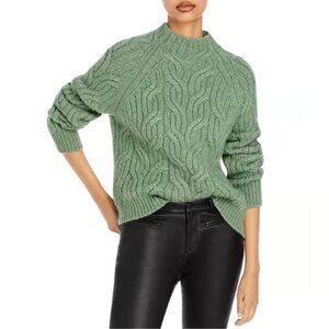 Vince Cable Mock-Neck Alpaca-Blend Sweater Sage Green
